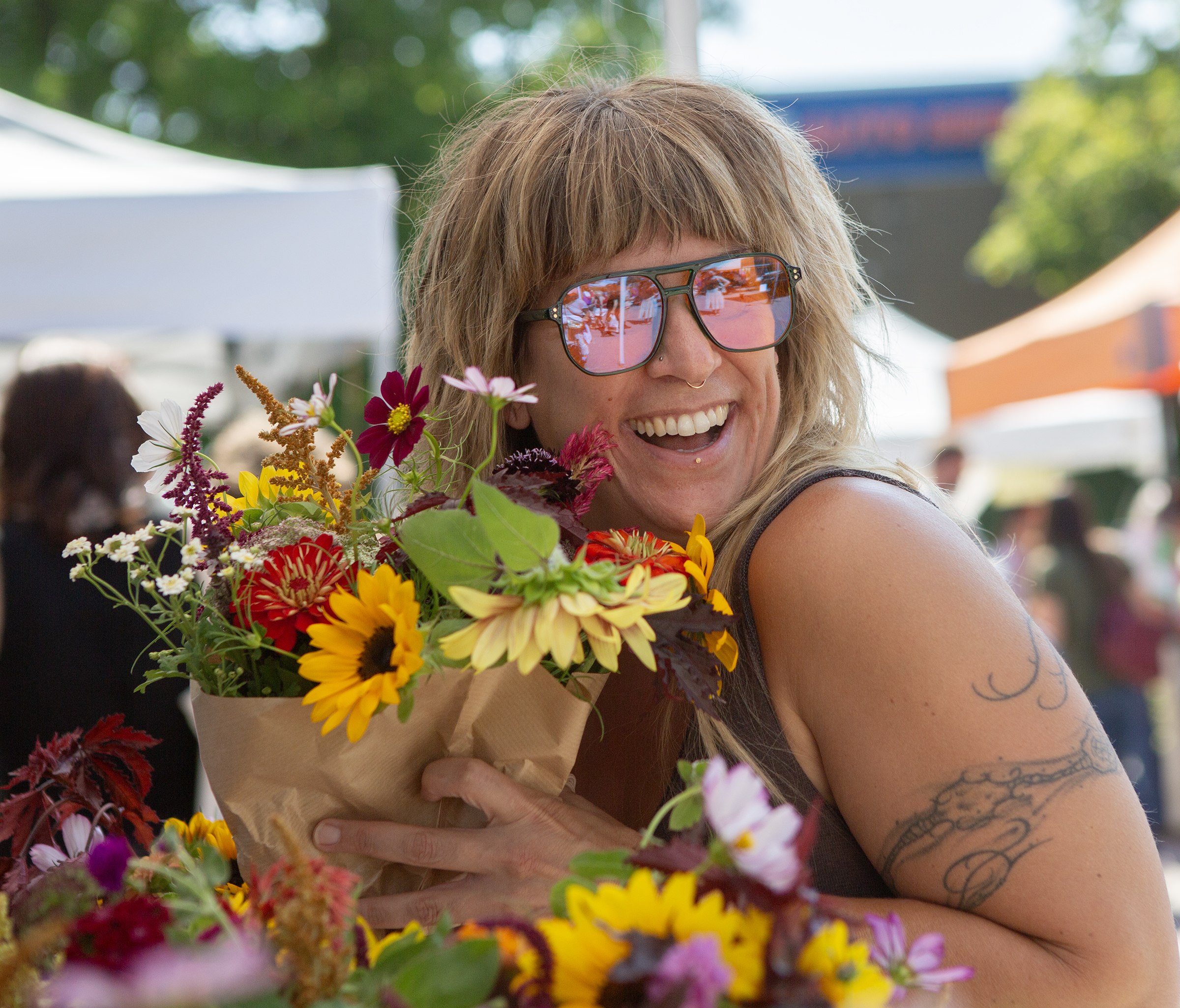 Smiling at the Athens Farmer's Market